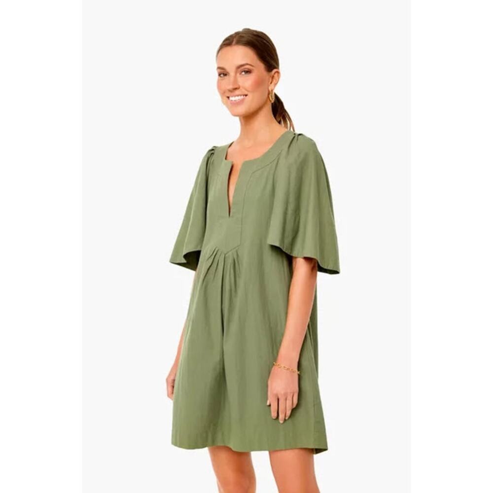 Pomander Place Sage Green Finley Flutter Sleeve Dress